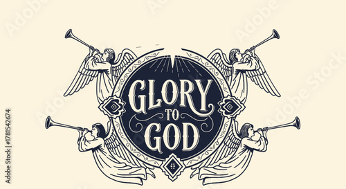 Divine Herald Angels Proclaim Heavenly Message and Glorious Adoration