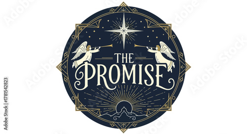 Celestial heralds announcing the divine promise with starry guidance at night