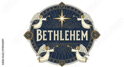 Bethlehem star and angels herald a sacred night divine for celebration