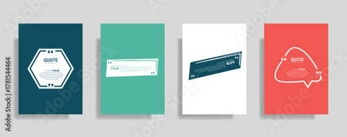 Dynamic quote frames for presentations and social media marketing campaigns needing fresh, modern designs in various colors for impactful messaging