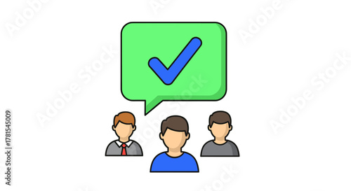 Team members agree on the best solution with positive feedback, fostering collaboration and success in a modern business environment for growth