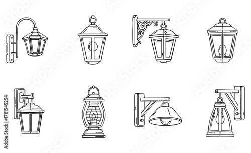 Elegant outdoor wall lamps for classic home design and landscape illumination projects