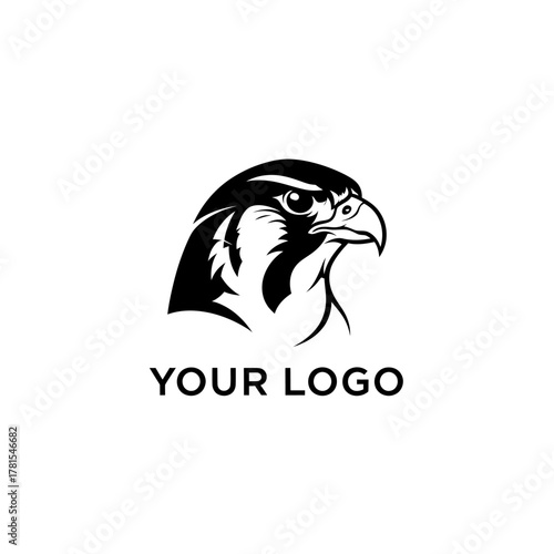 Bold monochromatic raptor insignia for a striking brand identity