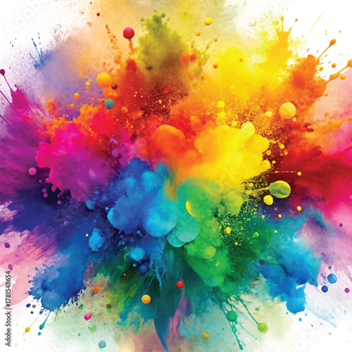 Explosion of Colorful Paint Splash Abstract Background for Creative Art and Design