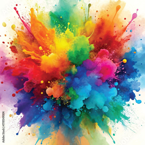 Explosion of Colorful Paint Splash Abstract Background for Creative Art and Design
