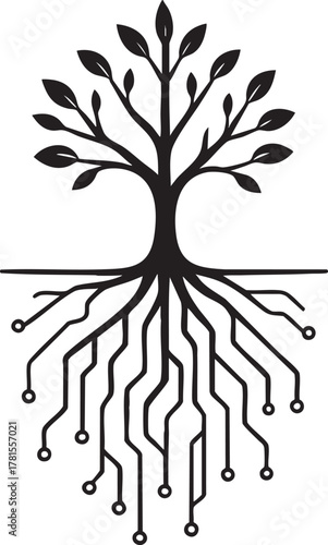 Black Vector Underground Tech Connection Abstract Illustration