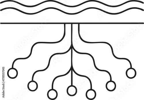 Black Vector Underground Tech Connection Abstract Illustration