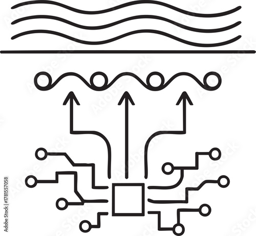 Black Vector Underground Tech Connection Abstract Illustration