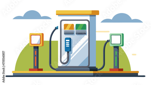 Modern electric car charging station with sleek design and multiple ports, symbolizing the shift towards renewable energy and advanced mobility