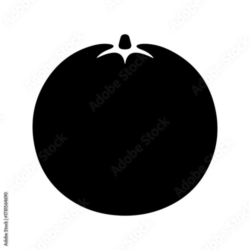 Orange silhouette, a citrus fruit design element