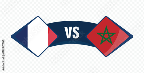 France vs Morocco flags design for football or sport competition match background vector