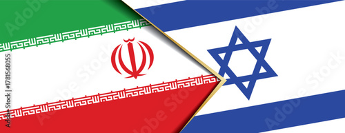 Iran and Israel flags overlapping representing deep geopolitical rivalry and conflict in the region