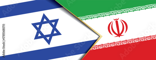 Israel and Iran flags overlapping representing deep geopolitical rivalry and conflict in the region