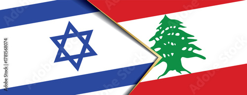 Israel and Lebanon flags overlapping representing complex border issues and diplomatic relations