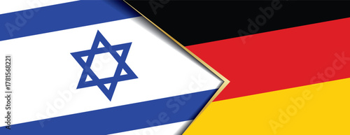 Israel and Germany flags overlapping symbolizing bilateral relations, cooperation, and international partnership