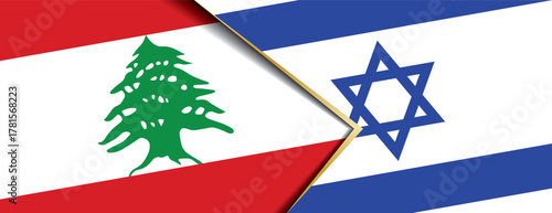 Lebanon and Israel flags overlapping representing complex border issues and diplomatic relations