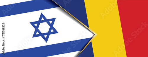 Israel and Chad flags overlapping, symbolizing diplomatic relations, cooperation, and international partnership between nations