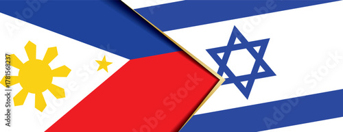 Philippines and Israel flags overlapping, symbolizing cooperation, alliance, and strong diplomatic relations between nations