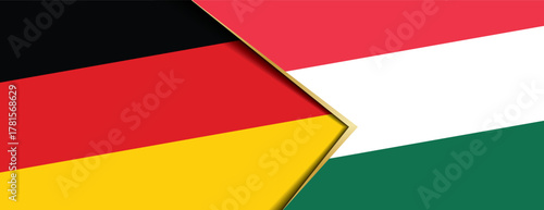 Germany and Hungary flags overlapping, symbolizing European Union ties, Central European cooperation, and trade