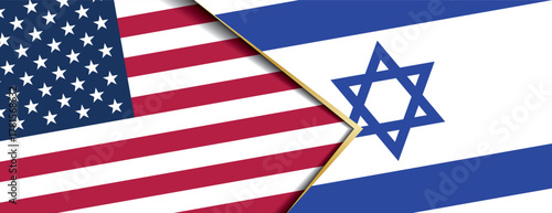 USA and Israel flags overlapping, symbolizing strong alliance, diplomatic, military, and economic partnership