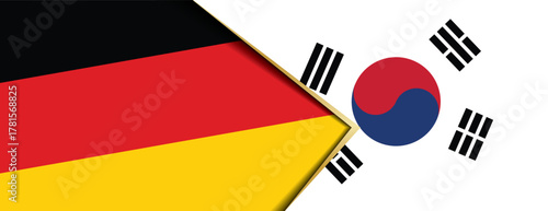 Germany and South Korea flags overlapping, symbolizing strong diplomatic, economic, and cultural relations