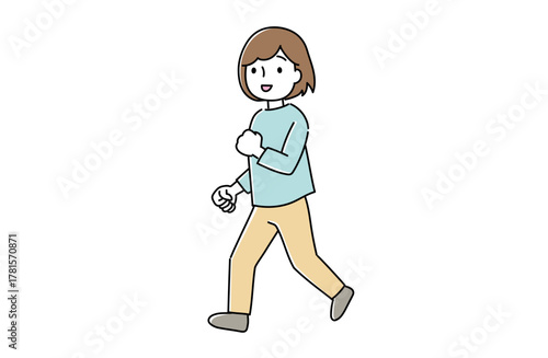 小走りする女性