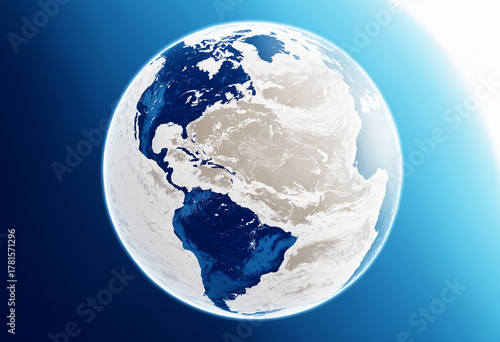 stylized globe of the ameri...