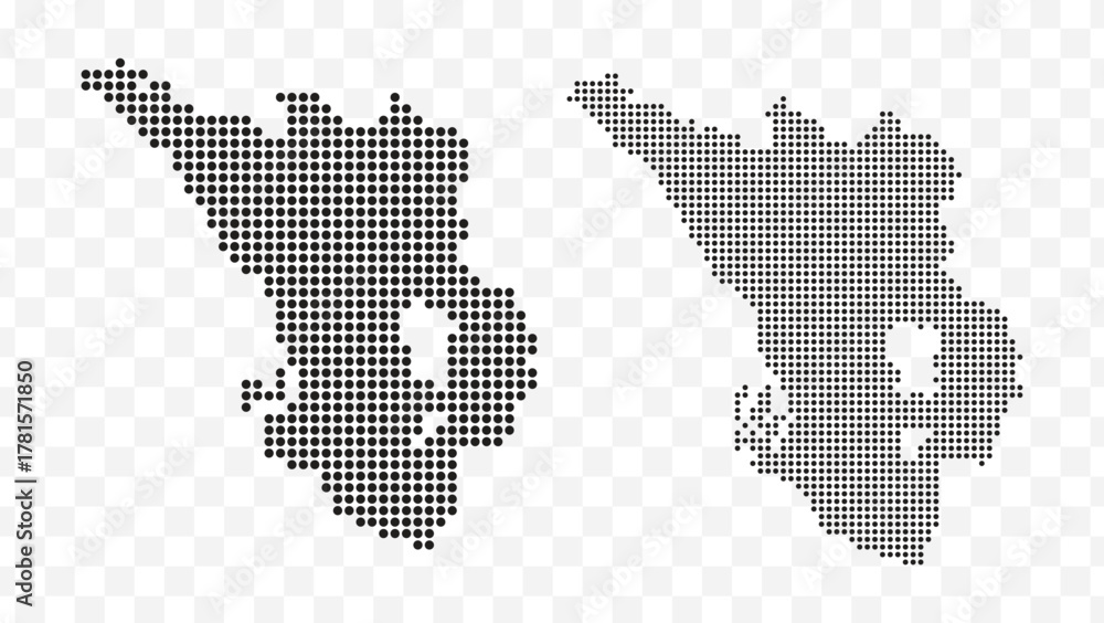 Naklejka premium Black dotted map set of Selangor State Malaysia Modern vector illustration on transparent background