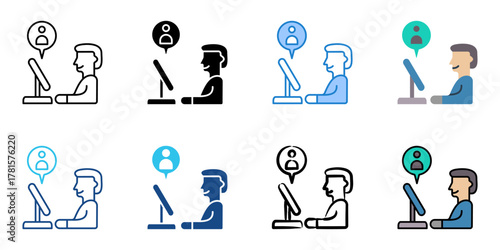 virtual icon set multiple style collection 
