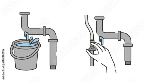 Plumbing Leak Emergency – Collecting Water and Closing Valve