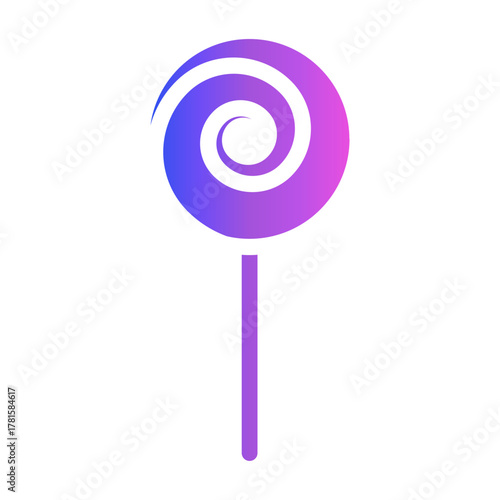 Gradient color icon of lollipop representing sweetness and happiness