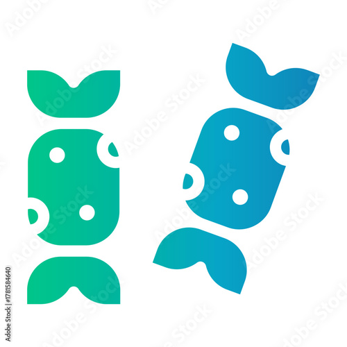 Gradient color icon of candy representing sweetness and happiness