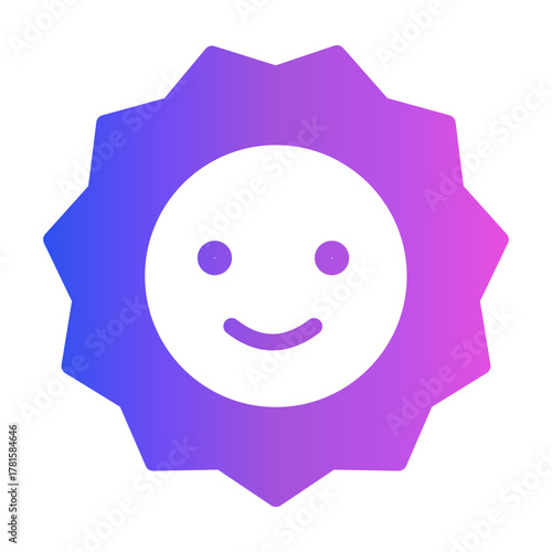 Gradient color icon of sun representing warmth and joy