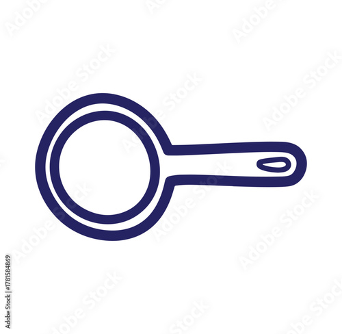 Simple outline icon of a frying pan representing cooking and culinary concepts