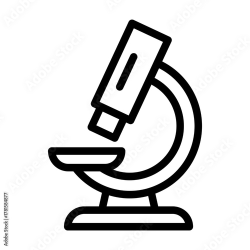 Line icon of microscope symbolizing curiosity and learning