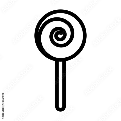 Line icon of lollipop representing sweetness and childhood treat