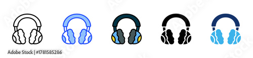 Ear Muffs Icon Collection With Multiple Styles