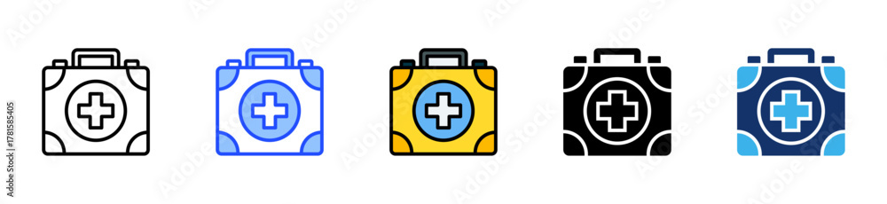 Obraz premium First Aid Icon Collection With Multiple Styles