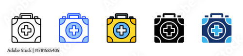 First Aid Icon Collection With Multiple Styles