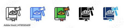 Law Book Icon Collection With Multiple Styles
