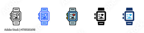 Health Watch Icon Collection With Multiple Styles