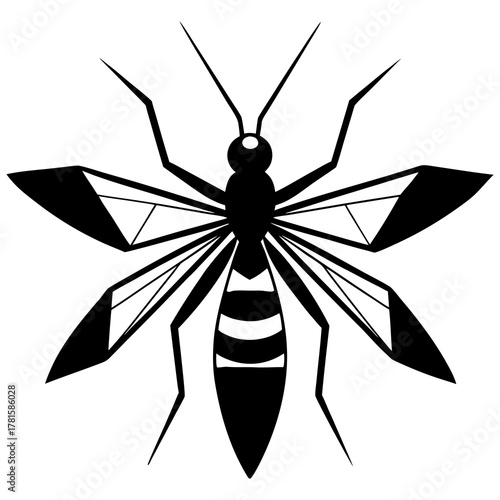 Geometric Wasp Silhouette – Modern Insect Art for Tattoos, Logos & Vector Design


