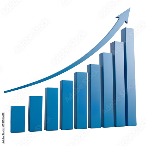Free Download Bar graph growing up with an arrow increasing business diagram infographics - GFXLoad