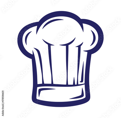 Simple vector illustration of a chef's hat representing cooking and culinary professions