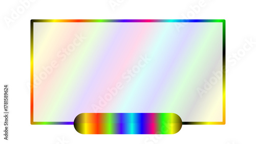 Rainbow Gradient Rectangle Frame with Bottom Bar