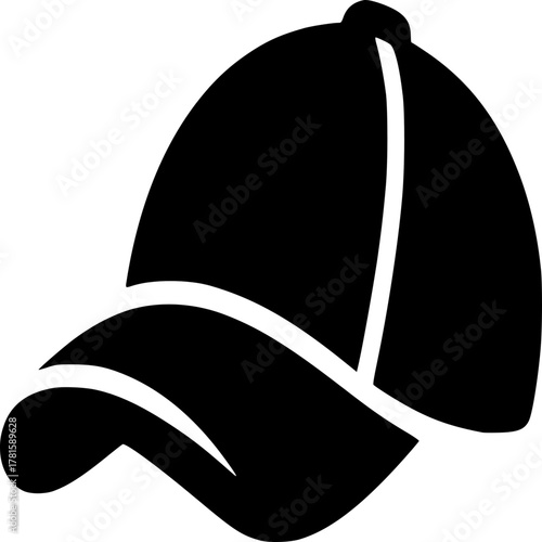 Cap Silhouette: A simple yet iconic image of a classic baseball cap. Capturing the essence of casual style and timeless appeal.