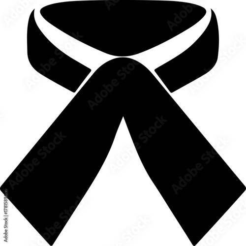 Awareness Ribbon of Mourning: A stark, symbolic black ribbon, elegantly tied, signifies solidarity and remembrance. a visual expression of grief, support, and empathy.