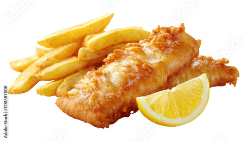 Crispy fried fish and chips with lemon (1)