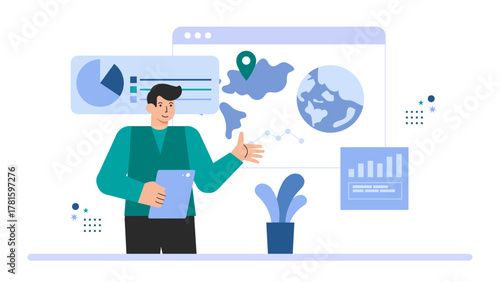 Flat Design International Business Conference Flat Vector Illustration