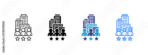 Company icon set multiple style collection